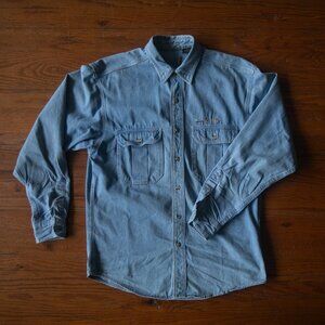 Vintage Eddie Bauer Fly Fishing Embroidered Denim Shirt